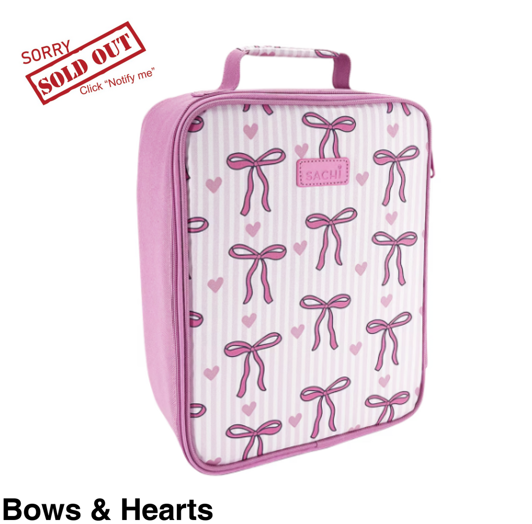 Sachi Junior XL Insulated Lunch Bag Bows & Hearts