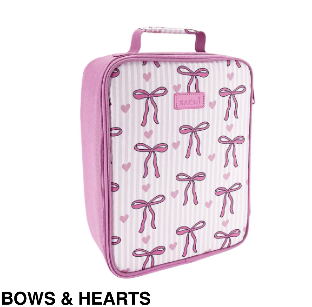 Sachi Junior XL Insulated Lunch Bag Bows & Hearts