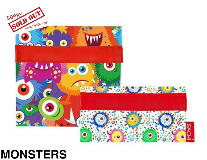 Sachi Reusable Lunch Pockets Monsters