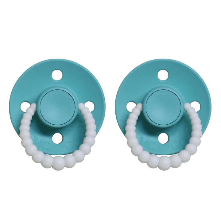 Size 1 Cmc Bubble Dummies - Twin Pack Air Filled Teat Seafoam (Glow In The Dark Handle)