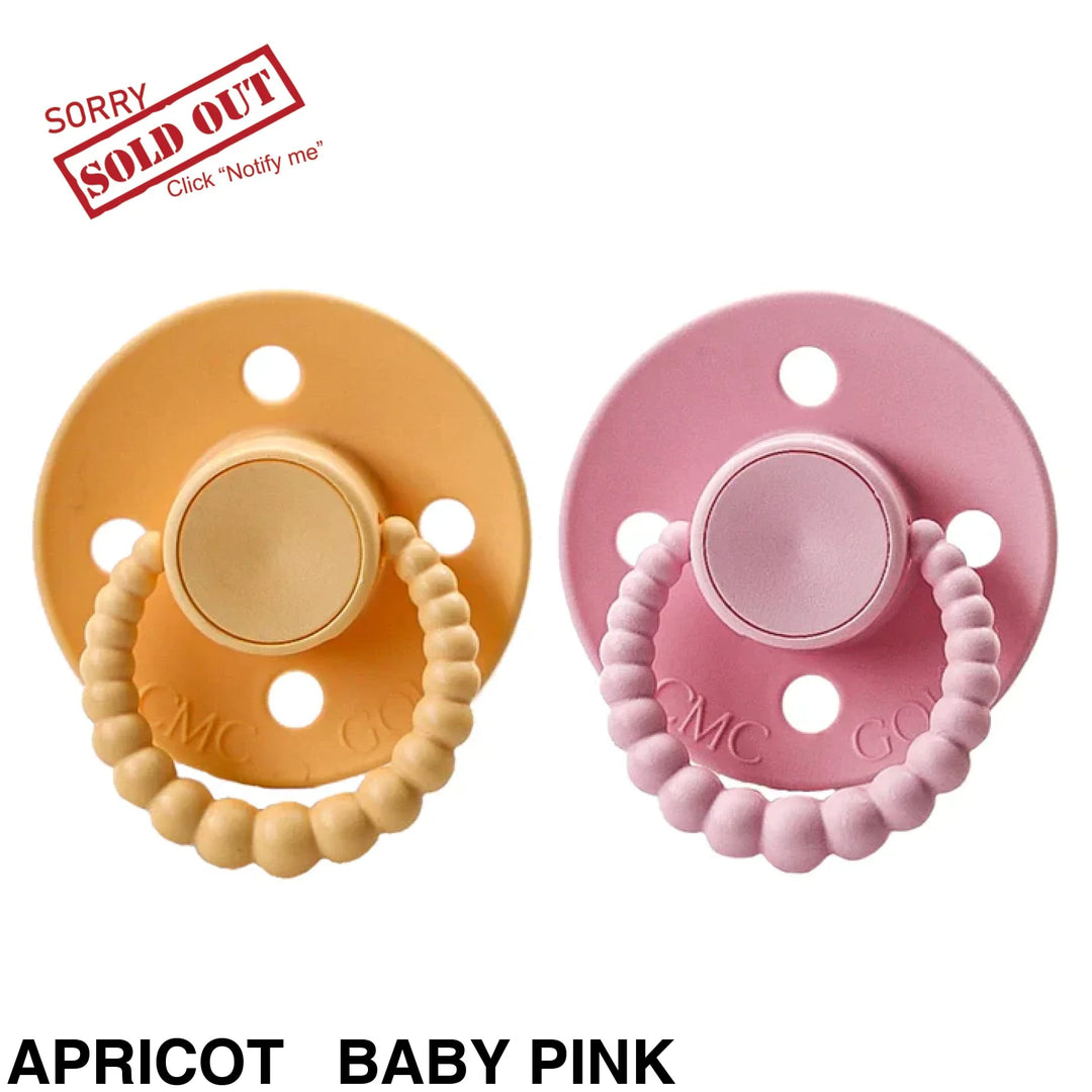 Size 1 Cmc Bubble Dummies - Twin Pack Air Filled Teat Apricot + Baby Pink