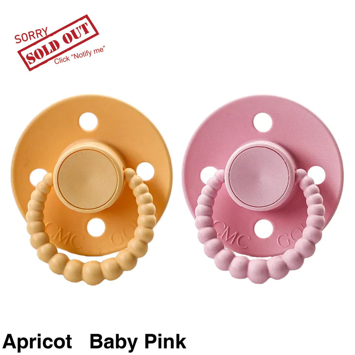 Size 1 Cmc Bubble Dummies - Twin Pack Air Filled Teat Apricot + Baby Pink