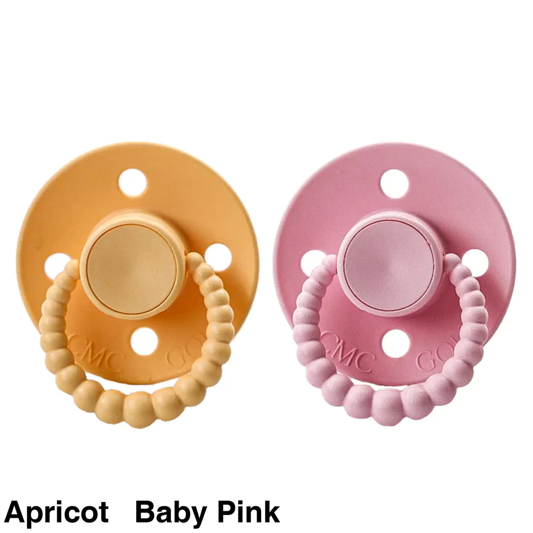Size 1 Cmc Bubble Dummies - Twin Pack Air Filled Teat Apricot + Baby Pink