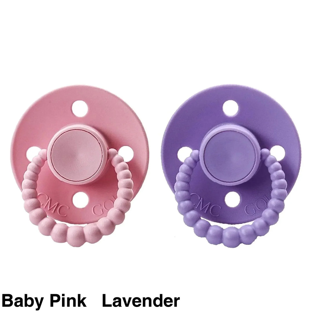Size 1 Cmc Bubble Dummies - Twin Pack Air Filled Teat Baby Pink + Lavender