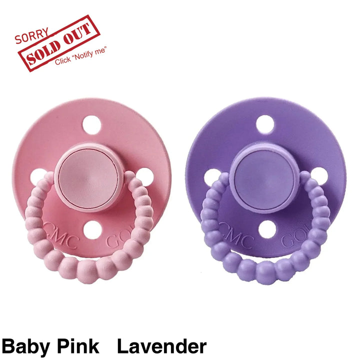 Size 1 Cmc Bubble Dummies - Twin Pack Air Filled Teat Baby Pink + Lavender