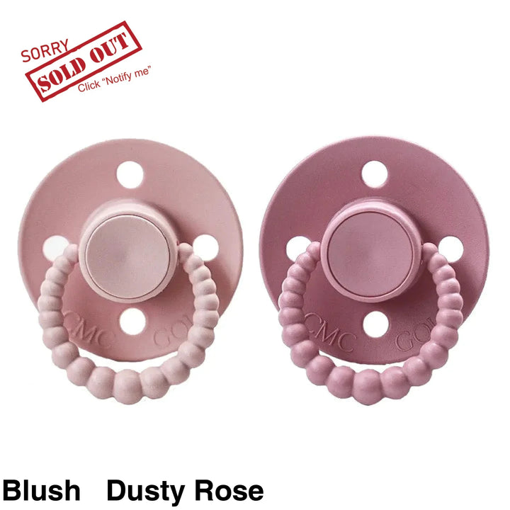 Size 1 Cmc Bubble Dummies - Twin Pack Air Filled Teat Blush + Dusty Rose