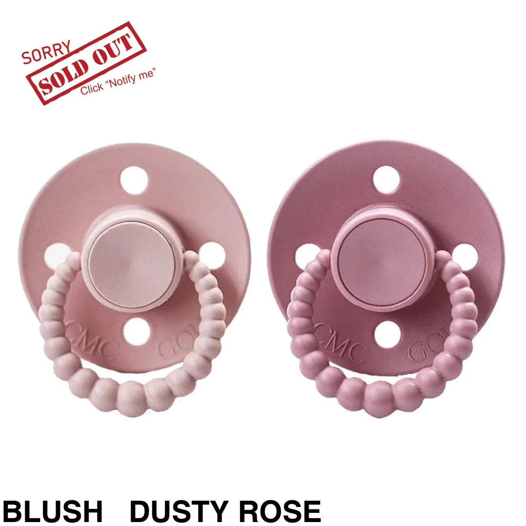 Size 1 Cmc Bubble Dummies - Twin Pack Air Filled Teat Blush + Dusty Rose