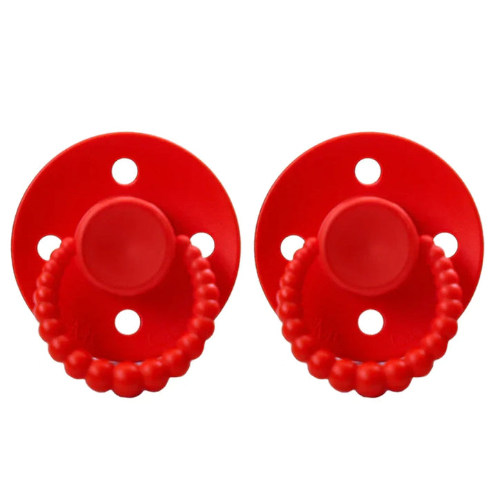 Size 1 Cmc Bubble Dummies - Twin Pack Air Filled Teat Fire Engine Red