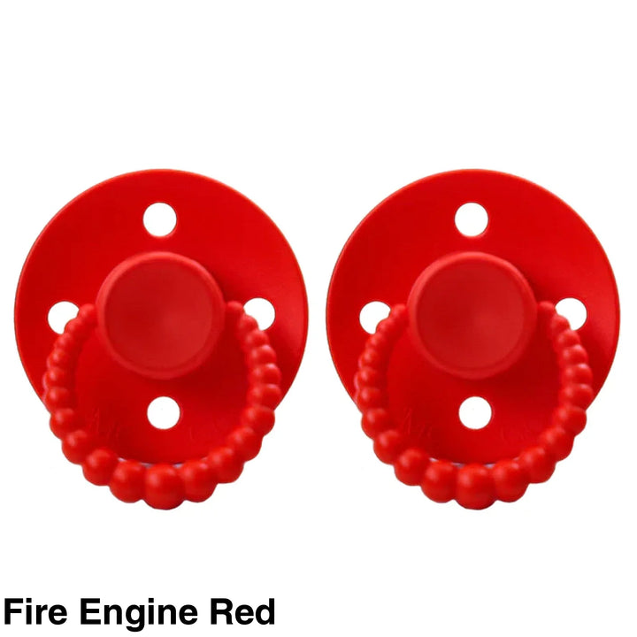 Size 1 Cmc Bubble Dummies - Twin Pack Air Filled Teat Fire Engine Red