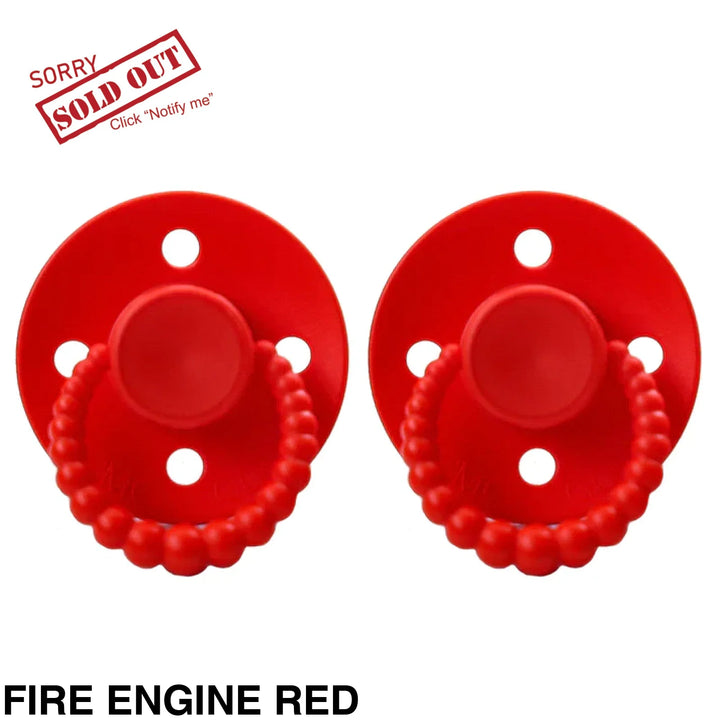 Size 1 Cmc Bubble Dummies - Twin Pack Air Filled Teat Fire Engine Red