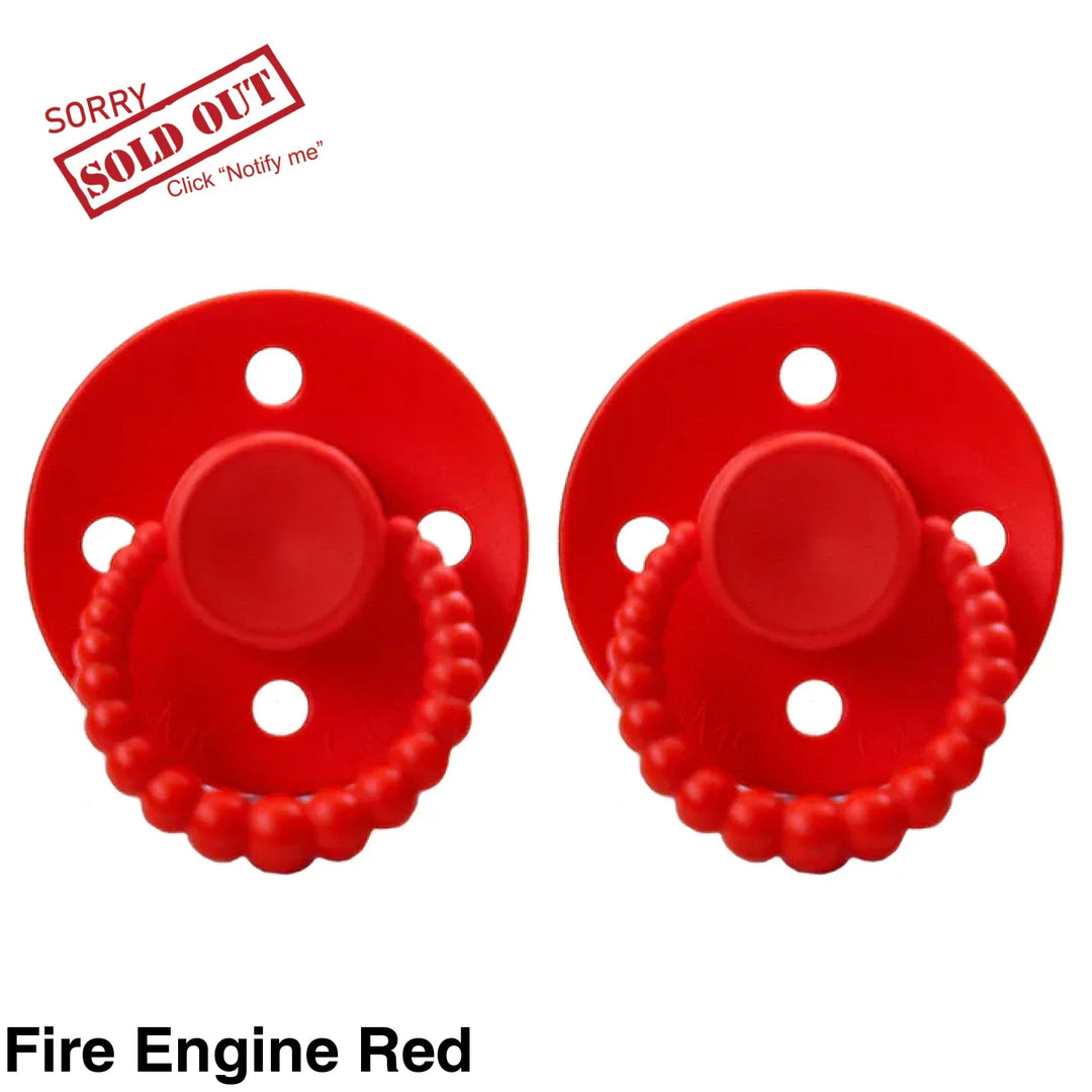 Size 1 Cmc Bubble Dummies - Twin Pack Air Filled Teat Fire Engine Red