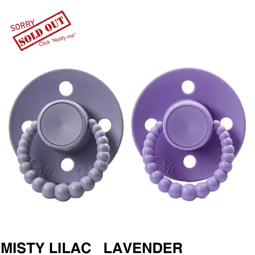 Size 1 Cmc Bubble Dummies - Twin Pack Air Filled Teat Misty Lilac + Lavender