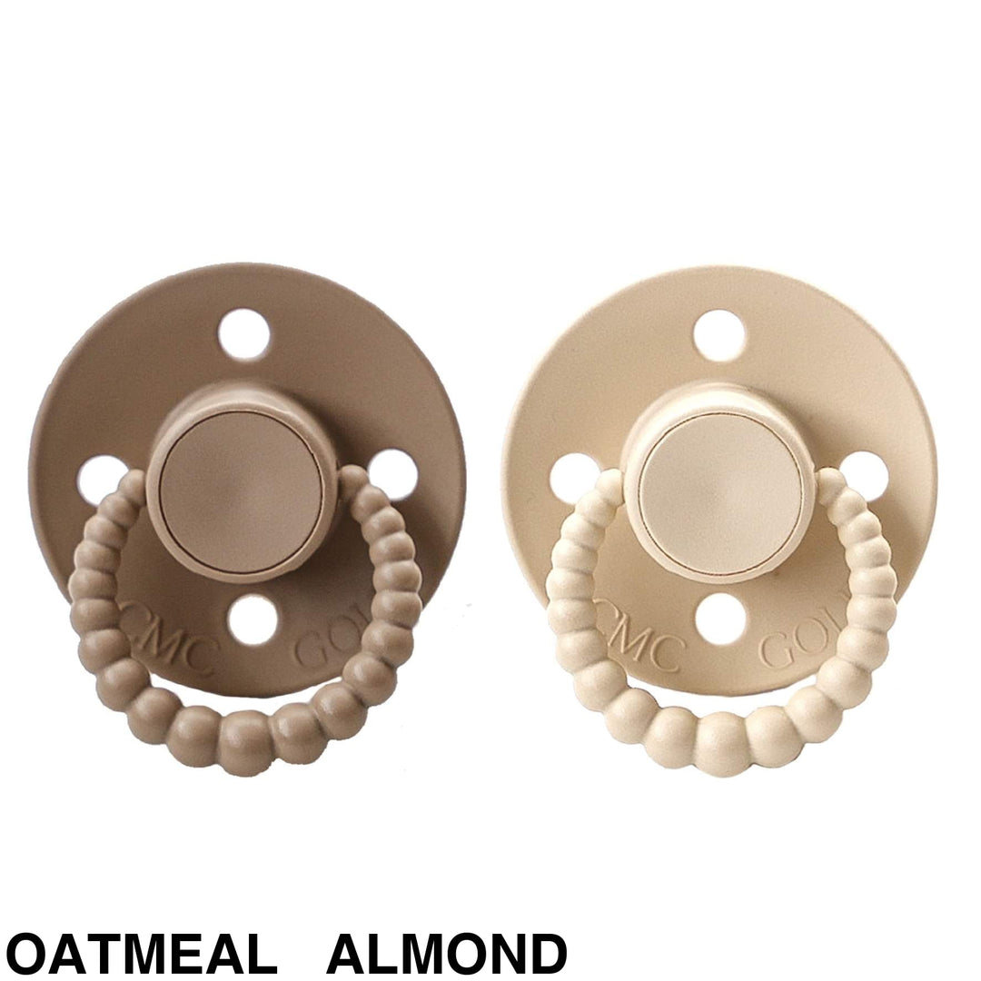 Cmc Bubble Dummies - Twin Pack Air Filled Teat- Size 1 Oatmeal + Almond