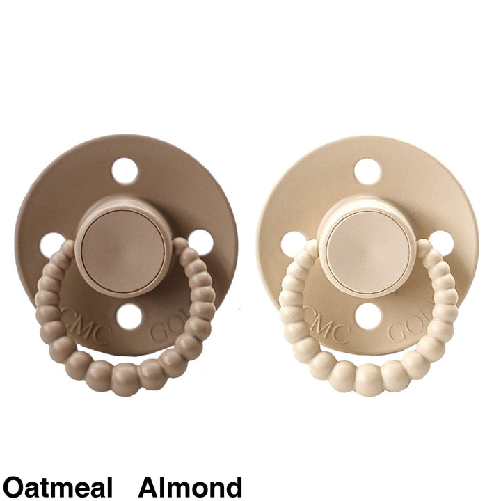 Cmc Bubble Dummies - Twin Pack Air Filled Teat- Size 1 Oatmeal + Almond