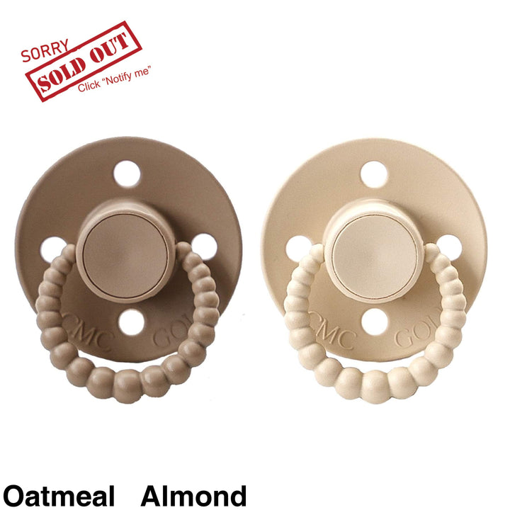 Cmc Bubble Dummies - Twin Pack Air Filled Teat- Size 1 Oatmeal + Almond