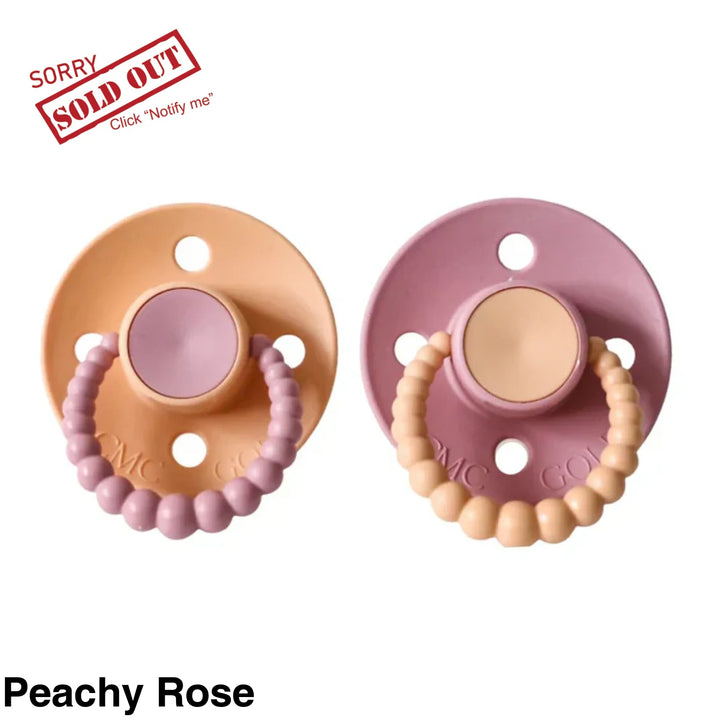 Size 1 Cmc Bubble Dummies - Twin Pack Air Filled Teat Peachy Rose