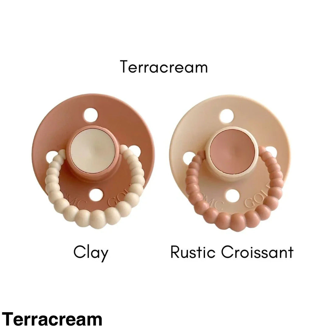 SIZE 1 CMC Bubble Dummies - Twin Pack - AIR FILLED TEAT Terracream