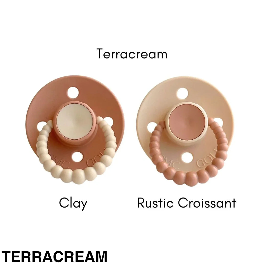 SIZE 1 CMC Bubble Dummies - Twin Pack - AIR FILLED TEAT Terracream