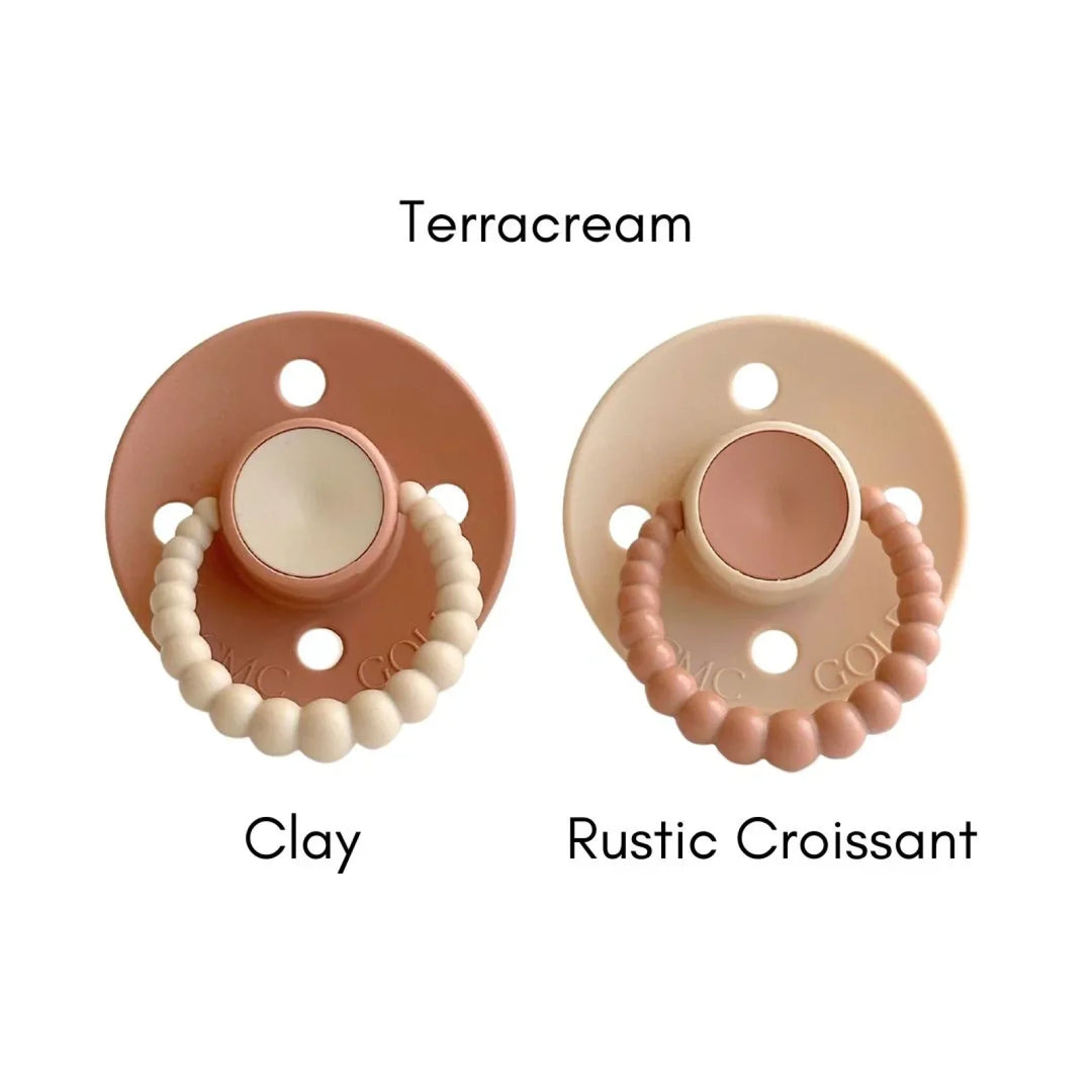 SIZE 1 CMC Bubble Dummies - Twin Pack - AIR FILLED TEAT Terracream