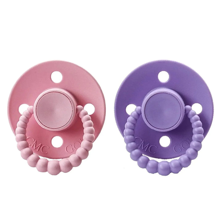Size 2 Cmc Bubble Dummies - Twin Pack Air Filled Teat Baby Pink + Lavender
