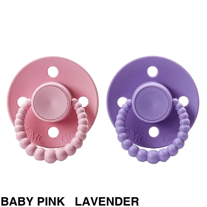 Size 2 Cmc Bubble Dummies - Twin Pack Air Filled Teat Baby Pink + Lavender