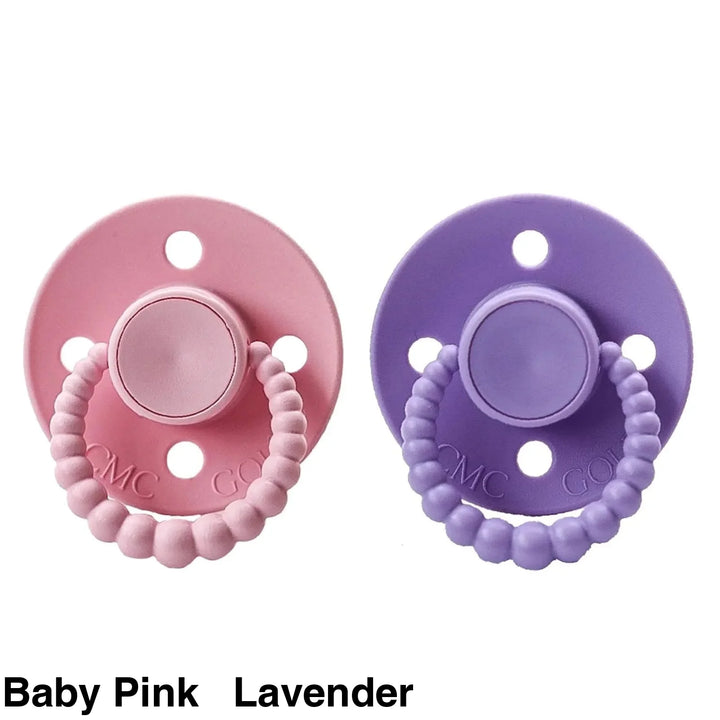 Size 2 Cmc Bubble Dummies - Twin Pack Air Filled Teat Baby Pink + Lavender