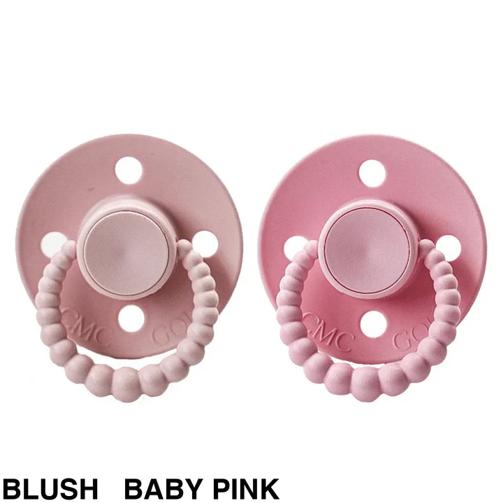Size 2 Cmc Bubble Dummies - Twin Pack Air Filled Teat Blush + Baby Pink
