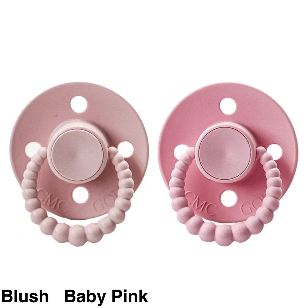 Size 2 Cmc Bubble Dummies - Twin Pack Air Filled Teat Blush + Baby Pink
