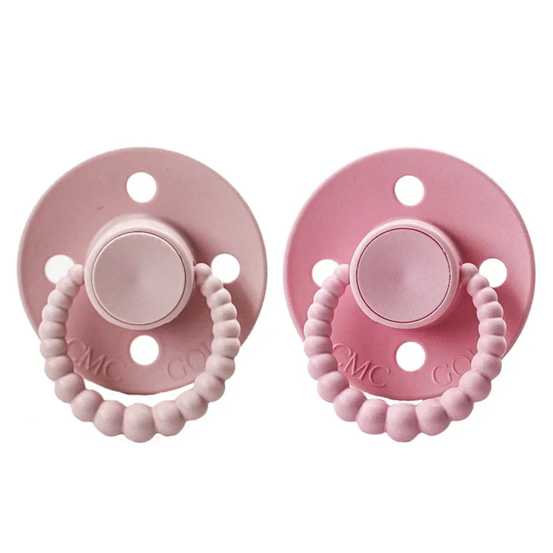 Size 2 Cmc Bubble Dummies - Twin Pack Air Filled Teat Blush + Baby Pink