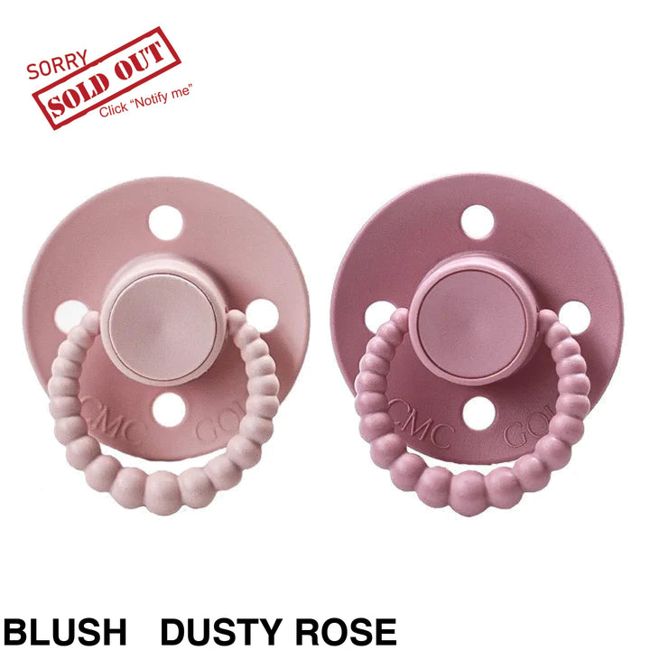 Size 2 Cmc Bubble Dummies - Twin Pack Air Filled Teat Blush + Dusty Rose