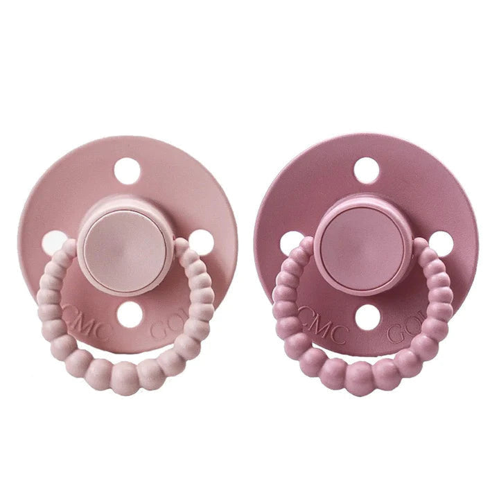 Size 2 Cmc Bubble Dummies - Twin Pack Air Filled Teat Blush + Dusty Rose