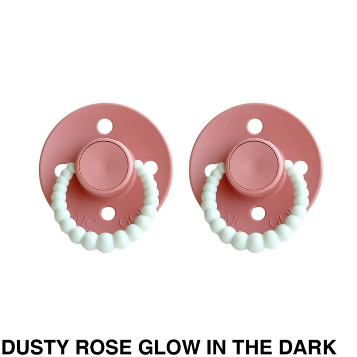 SIZE 2 CMC Bubble Dummies - Twin Pack - AIR FILLED TEAT Dusty Rose Glow in the Dark