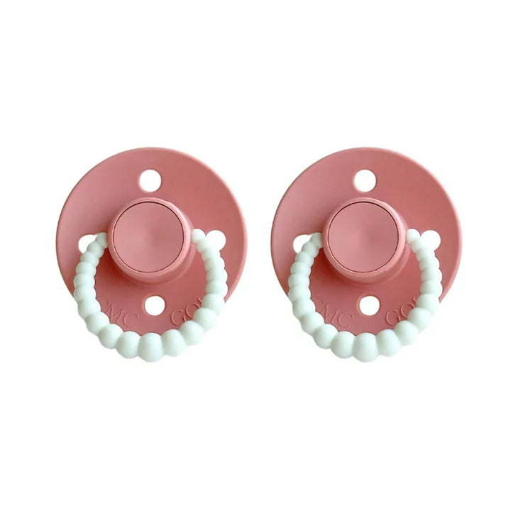 SIZE 2 CMC Bubble Dummies - Twin Pack - AIR FILLED TEAT Dusty Rose Glow in the Dark