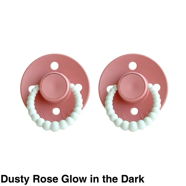 SIZE 2 CMC Bubble Dummies - Twin Pack - AIR FILLED TEAT Dusty Rose Glow in the Dark