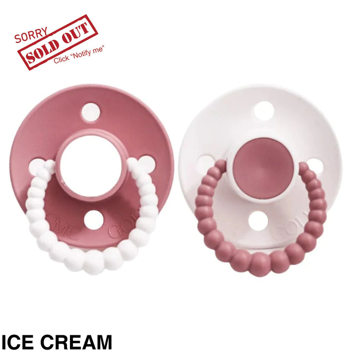 Size 2 Cmc Bubble Dummies - Twin Pack Air Filled Teat Ice Cream