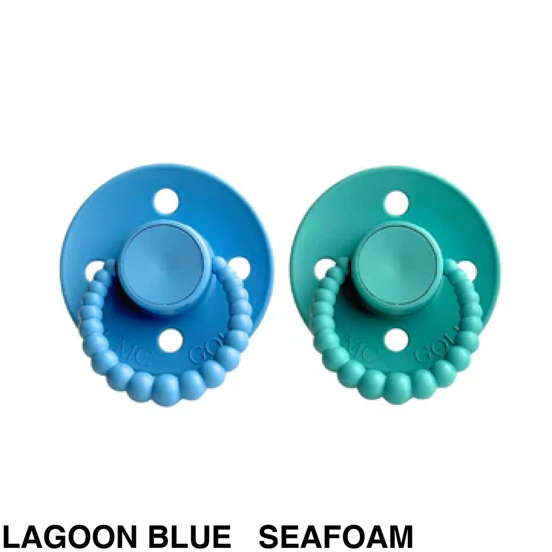 SIZE 2 CMC Bubble Dummies - Twin Pack - AIR FILLED TEAT Lagoon Blue + Seafoam