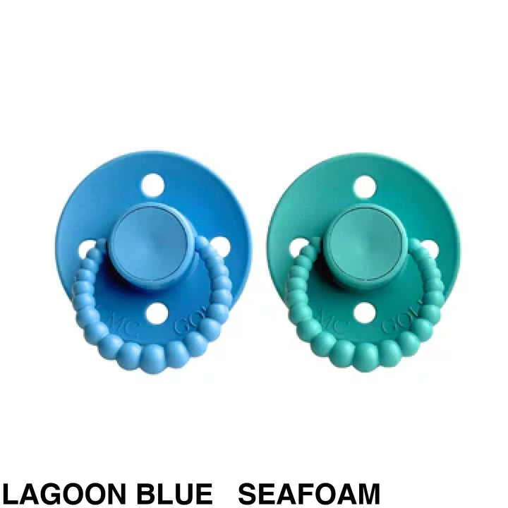 SIZE 2 CMC Bubble Dummies - Twin Pack - AIR FILLED TEAT Lagoon Blue + Seafoam