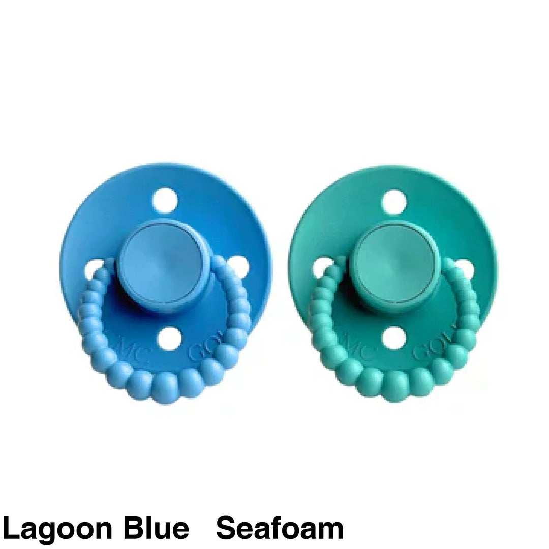SIZE 2 CMC Bubble Dummies - Twin Pack - AIR FILLED TEAT Lagoon Blue + Seafoam