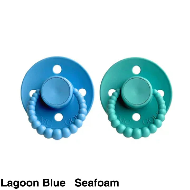 SIZE 2 CMC Bubble Dummies - Twin Pack - AIR FILLED TEAT Lagoon Blue + Seafoam