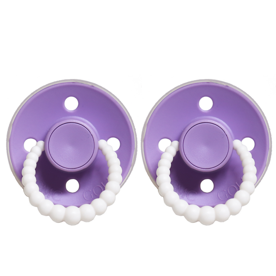 Cmc Bubble Dummies - Twin Pack Air Filled Teat- Size 1 Lavender (Glow In The Dark Handle)