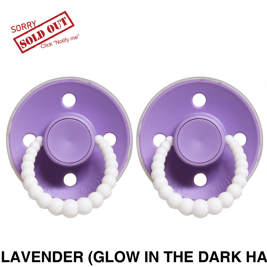 Cmc Bubble Dummies - Twin Pack Air Filled Teat- Size 1 Lavender (Glow In The Dark Handle)