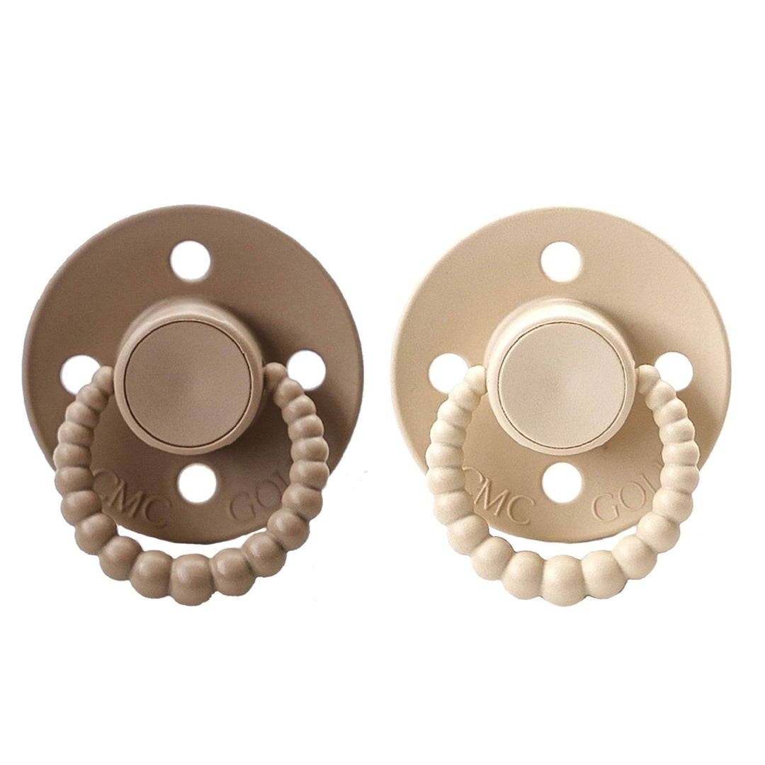 Cmc Bubble Dummies - Twin Pack Air Filled Teat- Size 1 Oatmeal + Almond