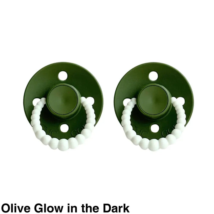 SIZE 2 CMC Bubble Dummies - Twin Pack - AIR FILLED TEAT Olive Glow in the Dark