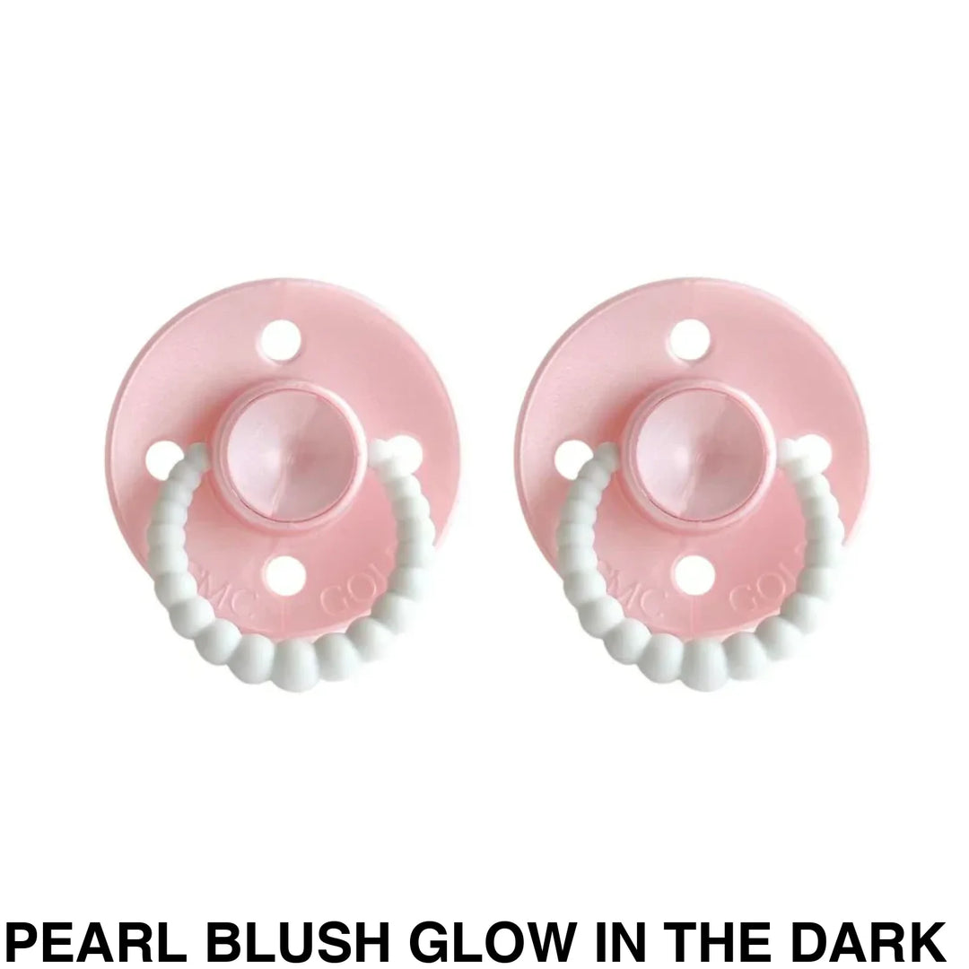 SIZE 2 CMC Bubble Dummies - Twin Pack - AIR FILLED TEAT Pearl Blush Glow in the Dark