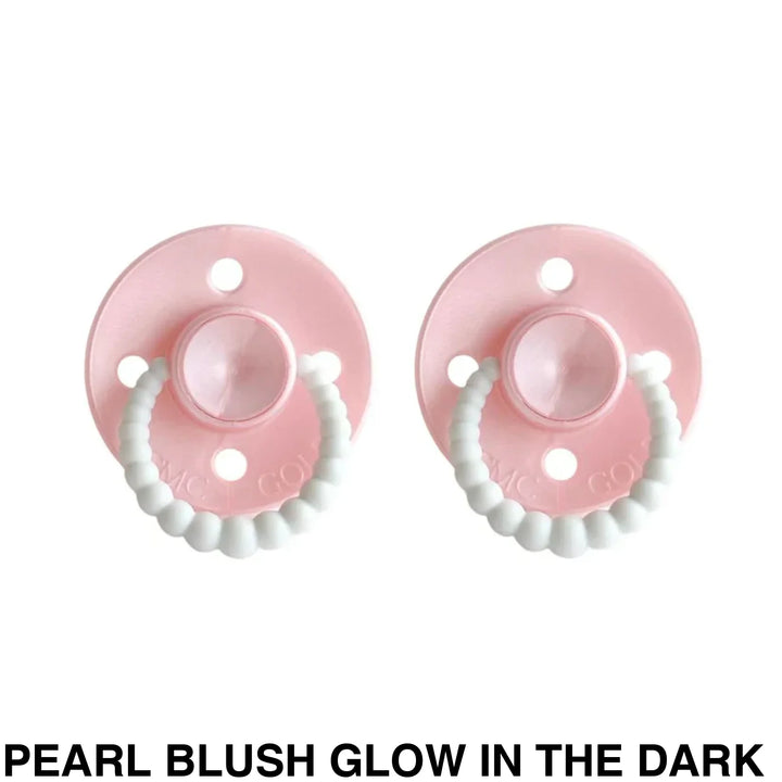 SIZE 2 CMC Bubble Dummies - Twin Pack - AIR FILLED TEAT Pearl Blush Glow in the Dark