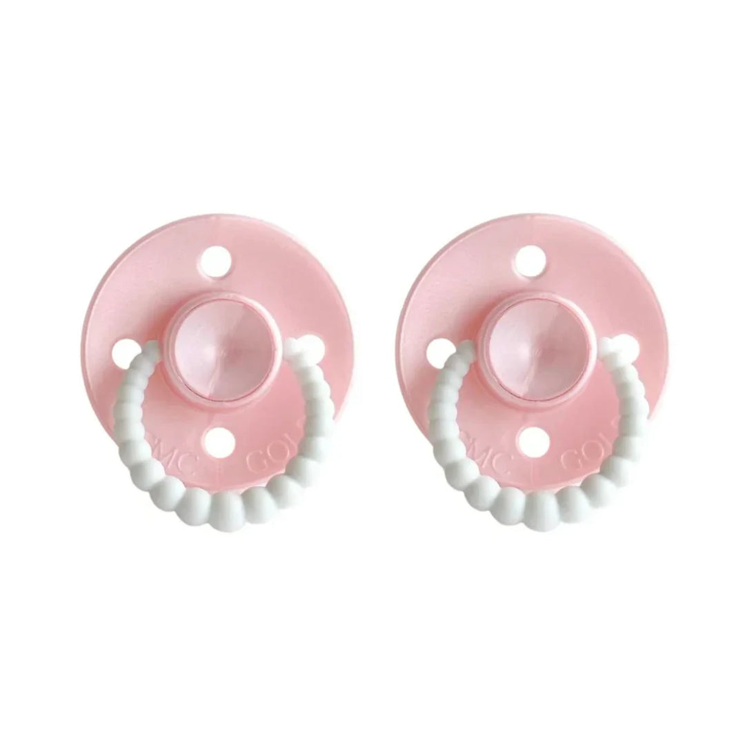 SIZE 2 CMC Bubble Dummies - Twin Pack - AIR FILLED TEAT Pearl Blush Glow in the Dark