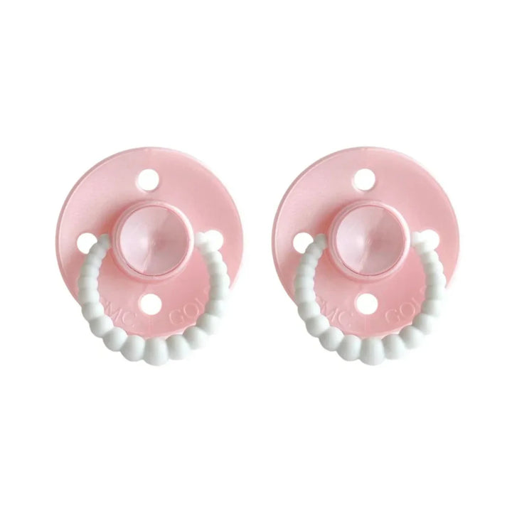 SIZE 2 CMC Bubble Dummies - Twin Pack - AIR FILLED TEAT Pearl Blush Glow in the Dark