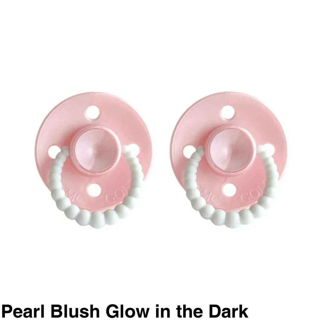 SIZE 2 CMC Bubble Dummies - Twin Pack - AIR FILLED TEAT Pearl Blush Glow in the Dark