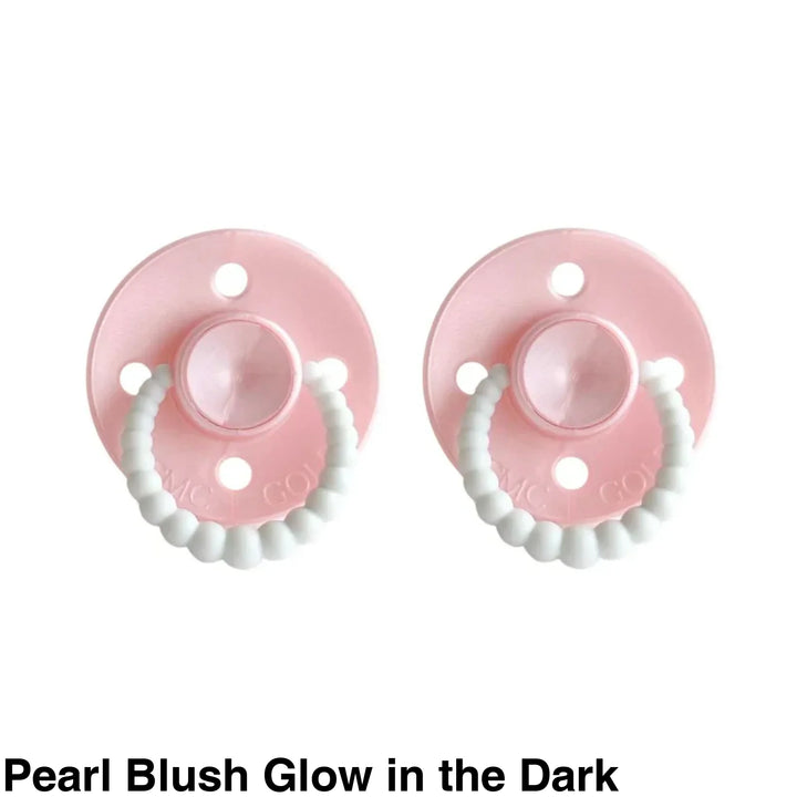 SIZE 2 CMC Bubble Dummies - Twin Pack - AIR FILLED TEAT Pearl Blush Glow in the Dark