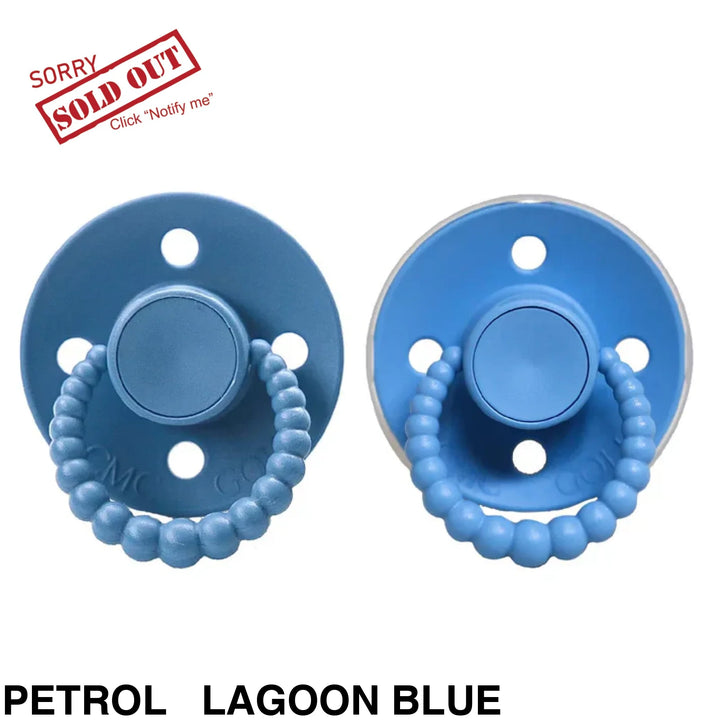 Size 2 Cmc Bubble Dummies - Twin Pack Air Filled Teat Petrol + Lagoon Blue